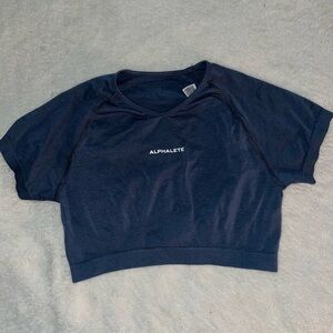 Alphalete Amplify Whale Blue Crop Top